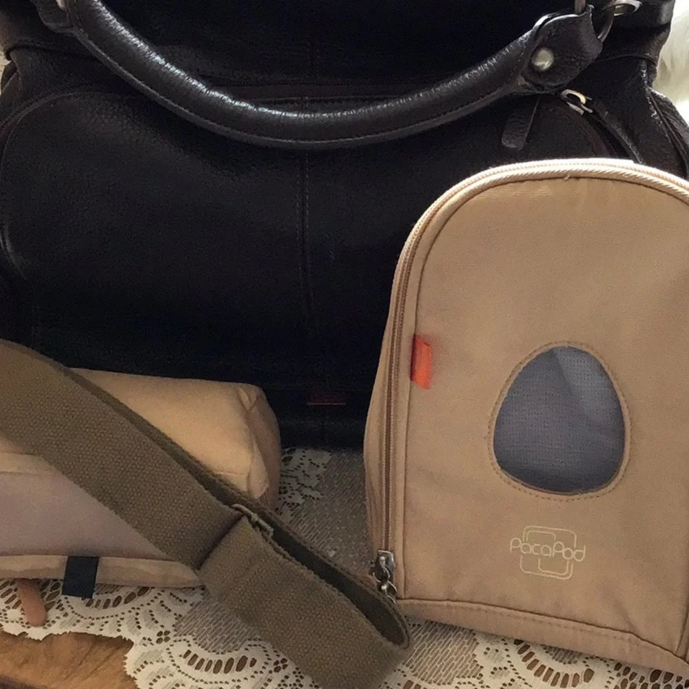 PacaPod beautiful !!! Lucky mom bag diaper purse all leather complete